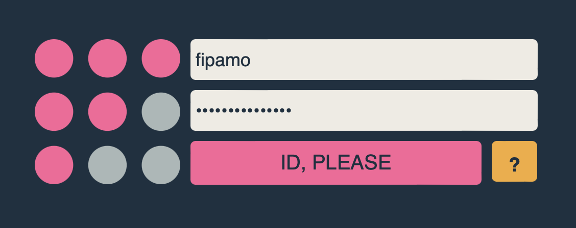 fipamo login screen but with filled fields