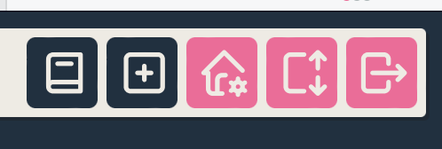 set of buttons in the nav bar