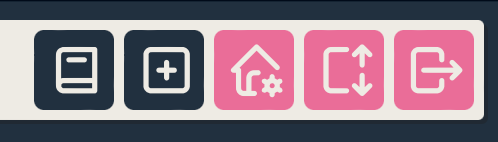 set of buttons in the nav bar